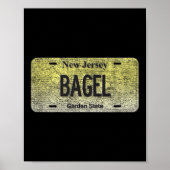 Funny Nj State Vanity License Plate Bagel  ポスター (正面)