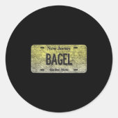 Funny Nj State Vanity License Plate Bagel  ラウンドシール (正面)