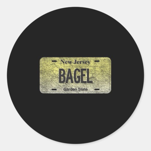 Funny Nj State Vanity License Plate Bagel  ラウンドシール (正面)