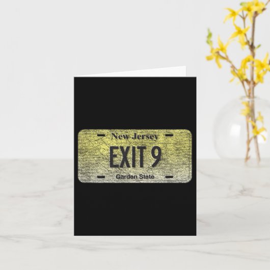 Funny Nj State Vanity License Plate Exit 9  カード (黄色い花)