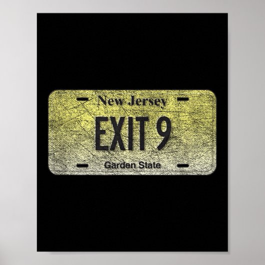 Funny Nj State Vanity License Plate Exit 9 ポスター (正面)