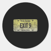Funny Nj State Vanity License Plate Exit 9  ラウンドシール (正面)