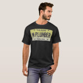 Funny NJ State Vanity License Plate M PLUMBER Tシャツ (正面フル)