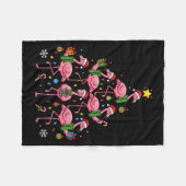 Funny Nk Flamingo Christmas Tree Santa Hats Holida フリースブランケット (正面(横))