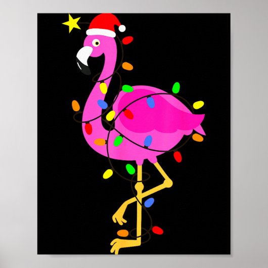 Funny Nk Flamingo In Santa Hat Christmas In July M ポスター (正面)
