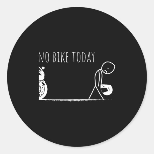 Funny No Bike Today ラウンドシール (正面)