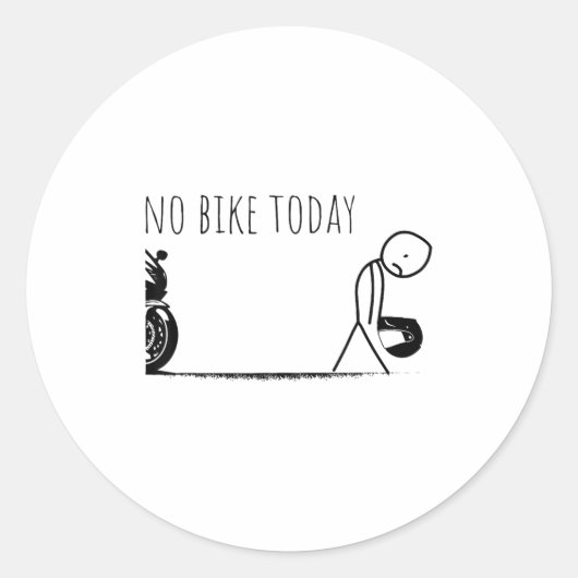 Funny No Bike Today  ラウンドシール (正面)