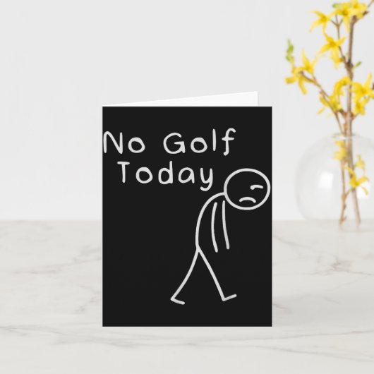 Funny No Golf Today Funny Golf Men  カード (黄色い花)