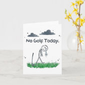 Funny No Golf Today Sad Stickman Golfer Golfers Me カード (黄色い花)