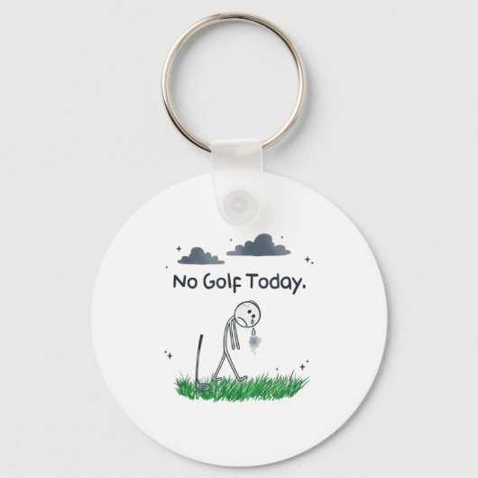 Funny No Golf Today Sad Stickman Golfer Golfers Me キーホルダー (正面)