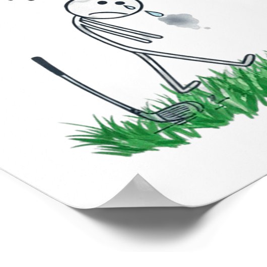 Funny No Golf Today Sad Stickman Golfer Golfers Me ポスター (角)