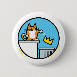 Funny No Kings Cat Cartoon Buttons 缶バッジ