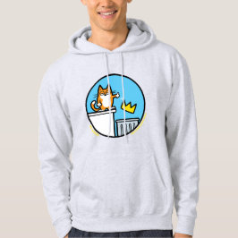 Funny No Kings Cat Cartoon on a sweatshirt パーカ