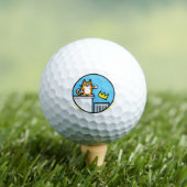 Funny No Kings Cat Cartoon on Golf Balls ゴルフボール (インサイチュ 木)