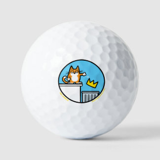 Funny No Kings Cat Cartoon on Golf Balls ゴルフボール