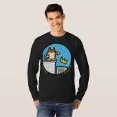 Funny No Kings Cat Cartoon on long sleeve shirt  Tシャツ (正面フル)