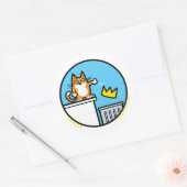 Funny No Kings Cat Cartoon Stickers ラウンドシール (封筒)