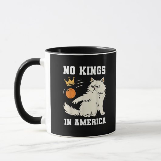 Funny No Kings in America Retro Classic Style マグカップ (左)