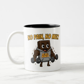 Funny "No Pain, No Melt" Chocolate Gym Mug ツートーンマグカップ