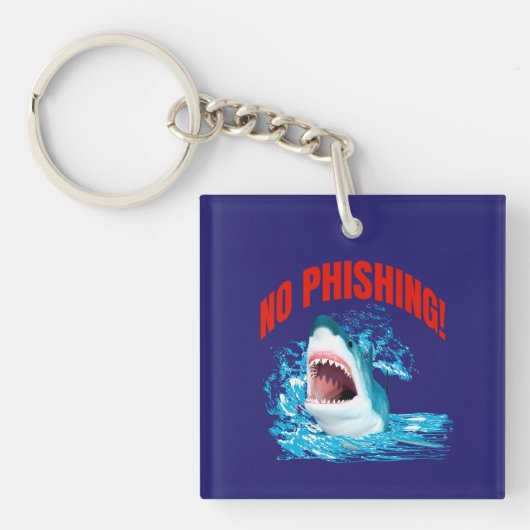 Funny No Phishing Shark キーホルダー (正面)
