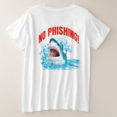 Funny No Phishing Shark プラスサイズTシャツ (デザイン裏面)