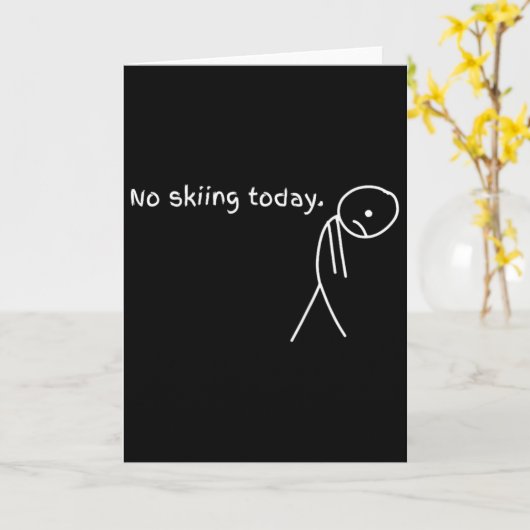 Funny No Skiing Today カード (黄色い花)
