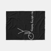 Funny No Skiing Today フリースブランケット (正面(横))