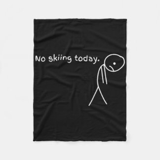 Funny No Skiing Today フリースブランケット
