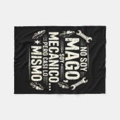 Funny No Soy Mago Soy Mecánico Car Mechanic Spani- フリースブランケット (正面(横))