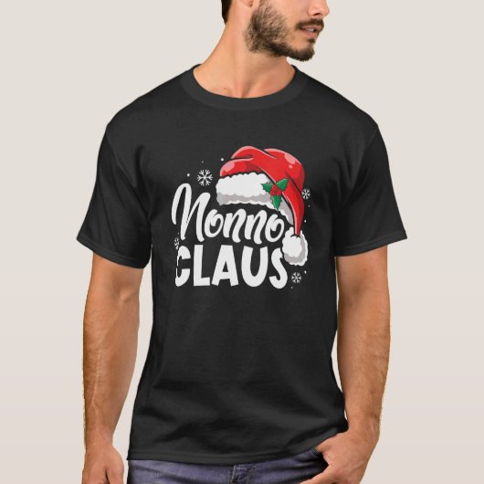 Funny Nonno Claus Christmas Pajamas Family Xmas Sa Tシャツ (正面)