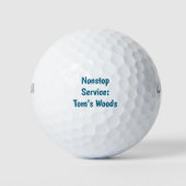 Funny "Nonstop Service:Name's Woods"Simple Golfing ゴルフボール (正面)