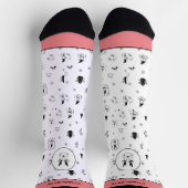 Funny Nordic Gnomes Reindeer Winter Trees ソックス (上部)