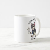 Funny Norwegian Elkhound Dog Business Suit Coffee  コーヒーマグカップ (正面右)