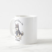 Funny Norwegian Elkhound Dog Business Suit Coffee  コーヒーマグカップ (正面左)