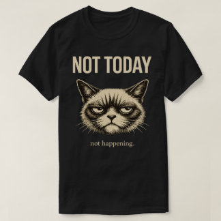 Funny Not Today Cat Minimalist Sarcastic T-Shirt Tシャツ