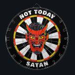 Funny Not Today Satan Dartboard ダーツボード<br><div class="desc">Personalize this devilish dartboard with a personalized greeting.  Designed for you by Blackberry Boulevard.</div>