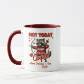 Funny "Not Today" Valentine Mug – Cupid Racoon マグカップ (左)