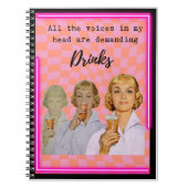 Funny Notebook Journal Best Friend Gift "Drinks" ノートブック (正面)