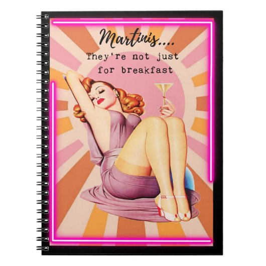 Funny Notebook Journal Best Friend Gift "Martinis" ノートブック (正面)