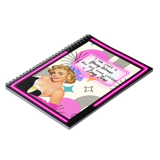 Funny Notebook Journal Best Friend Gift "Young" ノートブック (左側)