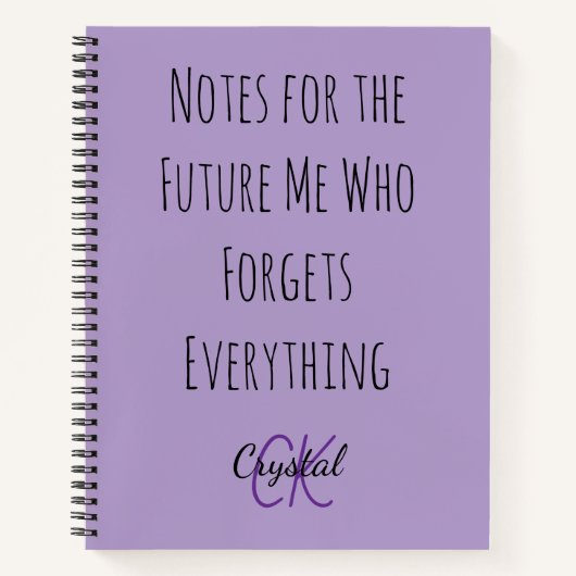 Funny Notes for the Future Me Who Forgets  ノートブック (正面)