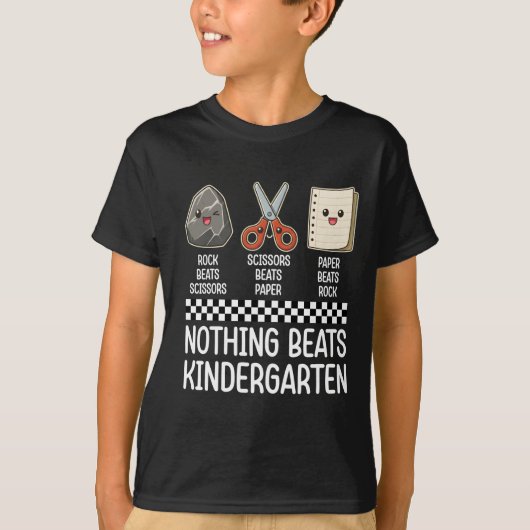 Funny Nothing Beats Kindergarten Rock Paper Tシャツ (正面)