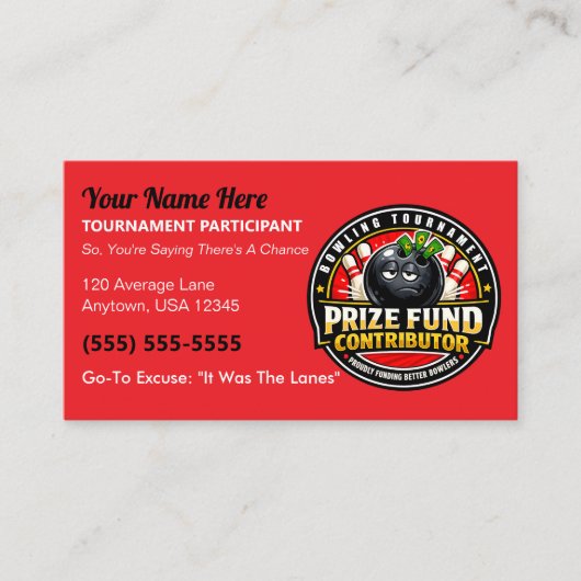 Funny/Novelty Bowling Prize Fund Contributor Gag コーリングカード (正面)