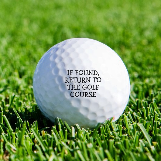 Funny Novelty Lost Golf Ball Saying Simple Black ゴルフボール