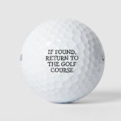 Funny Novelty Lost Golf Ball Saying Simple Black ゴルフボール (正面)