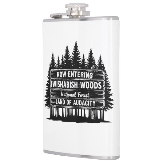 Funny Now Entering I Wishabish Woods Forest Audaci フラスク (左)