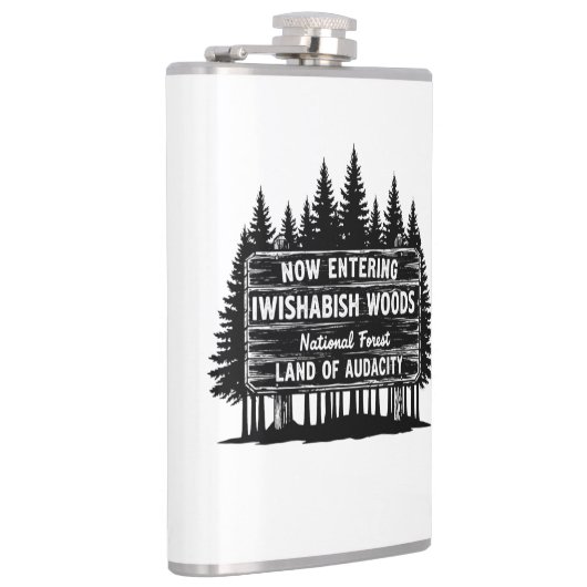 Funny Now Entering I Wishabish Woods Forest Audaci フラスク (右)