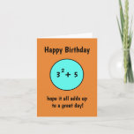 Funny number birthday card 14 for teenager カード<br><div class="desc">Orange with blue number birthday card for teenager boy. Change their age to 13, 14, 15, or any other age by changing the sum. 3 to the power of 2, equals 9. Then add any number you need to match the new age of the birthday boy or girl. 3x3 4=13...</div>