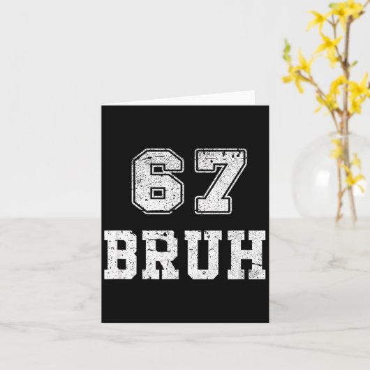 Funny Number Bruh Meme Retro Gift Men, Boys Tee Fa カード (黄色い花)