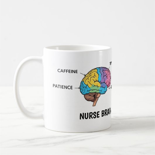 Funny Nurse Brain Anatomy Sarcastic Mug コーヒーマグカップ (左)